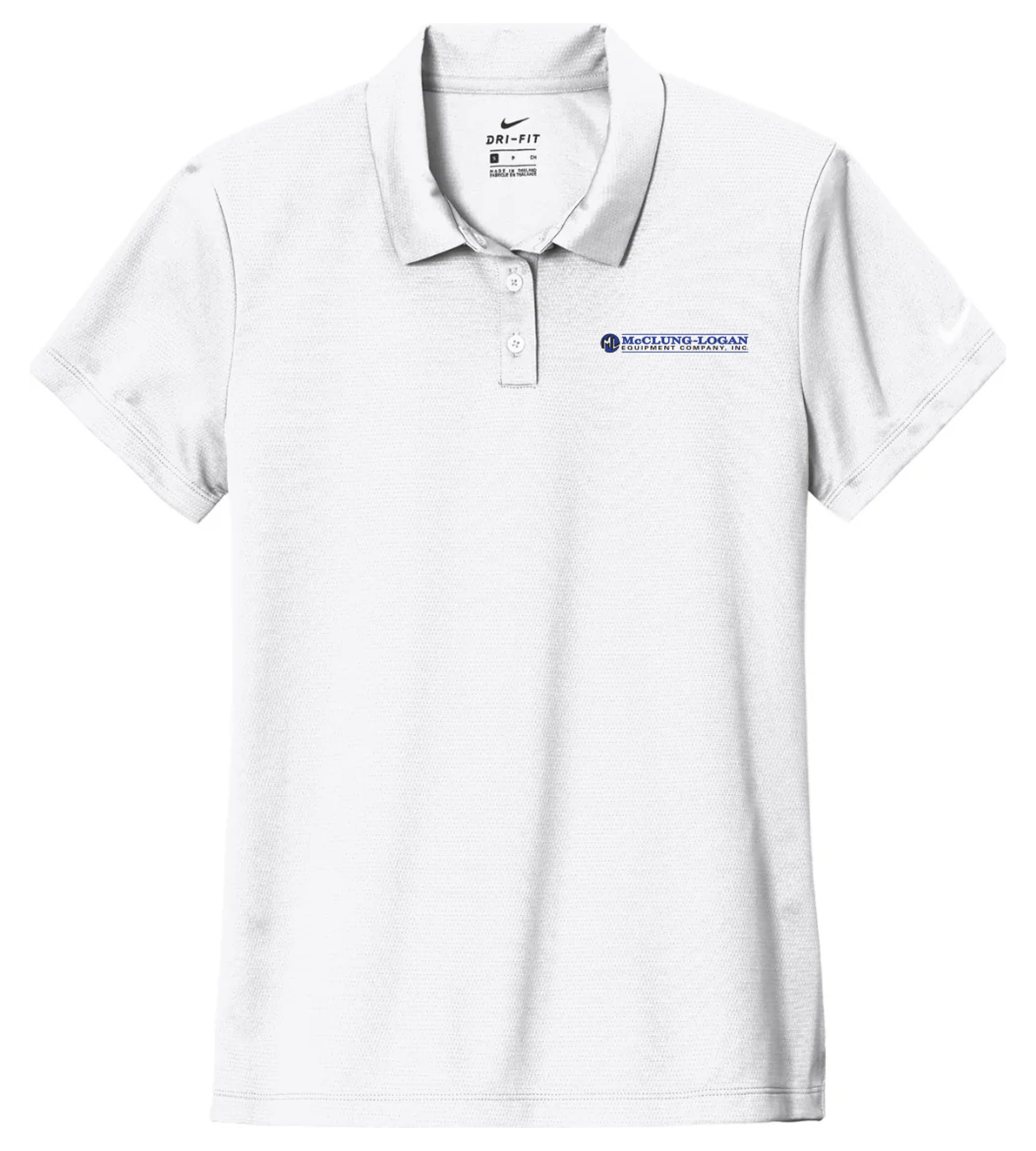 Nike Ladies Dry Essential Solid Polo White with McClung-Logan